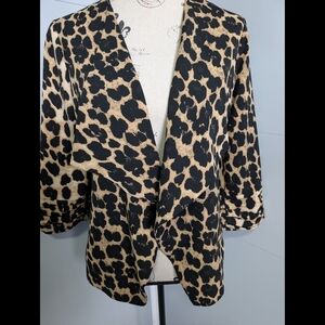 Jules & Leopold Leopard Print Women's Open Blazer